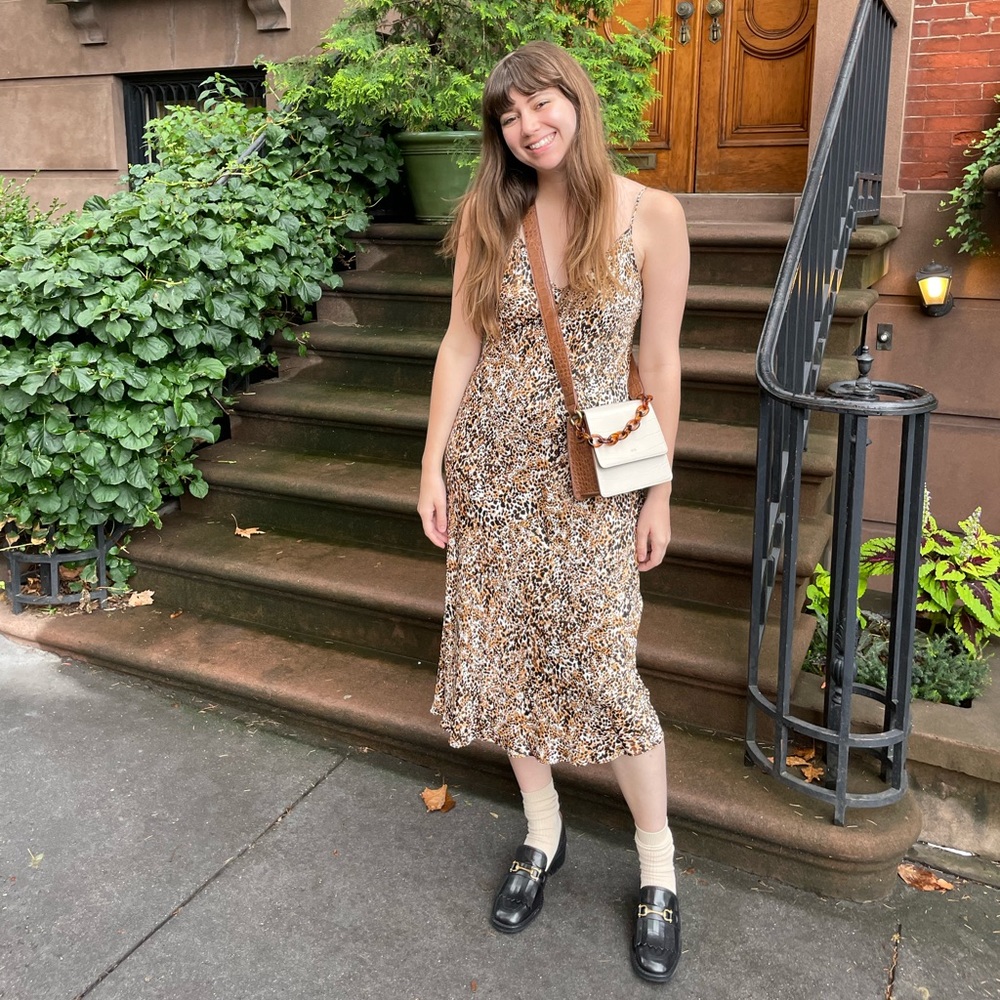 Wilfred Printed Midi Slip Dress Size Medium